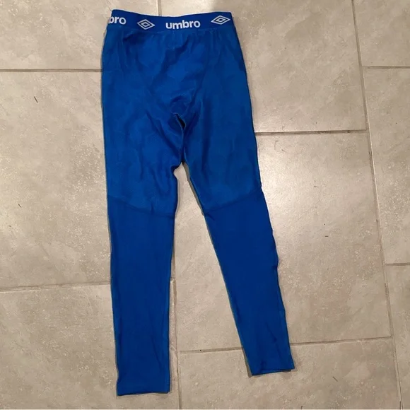 Umbro Compression Tights Boys Blue Stretch Training - Picture 4 of 7